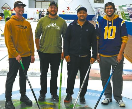 4th event winners Patrick Reilly (lead), Noah Morken (second), Daman Flaten (third), Brock Olafson (skip) 22 teams participated in the annual Summer Speil in Drayton last weekend. Chris Dolan and Ross Harvey earned their fourth win in four years. Seen in their photo, the extra broom with the hat is in memory of the team’s lost skipper, Mark Wilmert, who passed away in March.