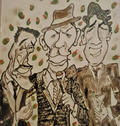Aimee’s caricature of the Rat Pack; Sammy Davis Jr., Frank Sinatra, and Dean Martin. Photo submitted by Marsha Klein