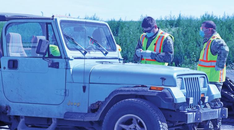 One of the many people to be tested at the COVID-19 drive up targeted testing held at American Crystal Sugar Company in Drayton last Thursday.