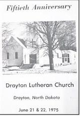 A book celebrating the 50th Anniversary of Drayton Lutheran Church, June 21 and 22, 1975. Photo by Christine Jensen