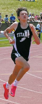Brady Reilly in the 400 meter dash.