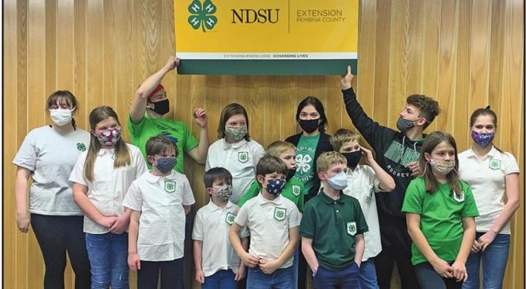 Pembina County 4-H Project Expo Participants: Front Row l to r: Beau Wieler, Gunnar Shane. Middle Row l to r: Fenja Lawson, Stella Lawson, Henry Lawson, Benedict Burrell, Finnegan Burrell, Violet Hoyles. Back Row l to r: Malory Kemp, Killian Burrell, Matilda Burrell, Katelyn Sott, Logan Wieler, Greta Burrell. Photo submitted by Kari Helgoe