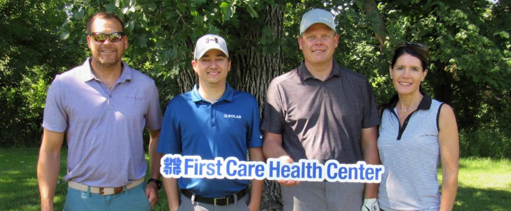 Second place team from Polar Communications are, from left, Jim Praska, Tyler Seeba, Tim Olson and Lisa Olson.