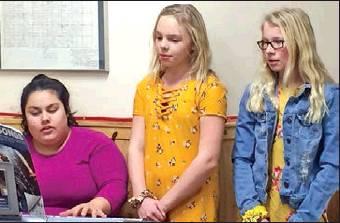 Pictured left to right are Ms Palada, Hope Patterson, and Paige Morris who were among those who provided musical entertainment. Photo submitted by Drayton Area Community Foundation