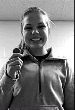 Pictured Left: Claire Thompson who was named Outstanding Crew Member at the Region II One Act Play Contest. Right: Kasey Stegman who received the top honor of Superior Actor. Photo submitted by Drayton Public School