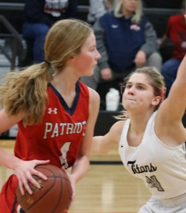 Greta Burrell played tough defense against MP-CG last week. VNV photo by Lyle Van Camp