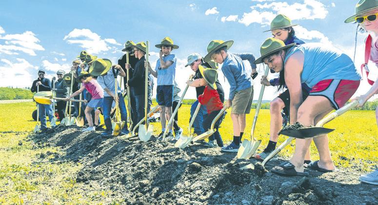 Local youth join the ND Parks &amp;amp; Recreation Department, Governor’s Office representatives and others to celebrate a historic milestone today at the official groundbreaking ceremony for Pembina Gorge State Park. Photo courtesy North Dakota Parks &amp;amp; Recreation Department.