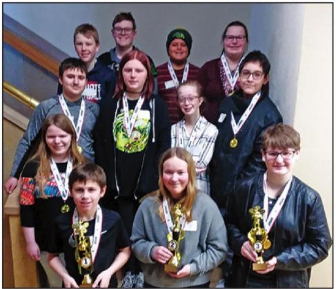 Pictured above: Row 1: Noah Olson, Kristen Huhta, Madilyn Gauthier. Row 2: Mary Calvillo. Row 3: Jordyn Wileman, Hannah Ratajczak, Siobhan Kisse, David Gutierrez. Row 4: Jack Langerud, Ian Peterson, Carsen Martinez, Kathryn Sisk. Photo submitted