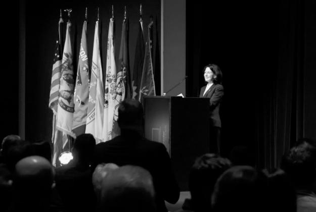 North Dakota Lt. Gov. Tammy Miller gives remarks Jan. 23, 2024, ahead of the State of the State Address. (Michael Achterling/North Dakota Monitor).