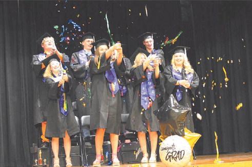 Streamers were thrown instead of hats. Photo by Andrea Johnston.