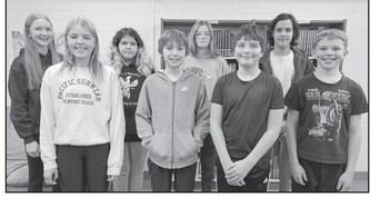 Spelling Bee participants (L to R) Peyton, Aleah, Khloe, Rylan, Hailey, Levi, Lucas, Shawn (Not Pictured: Braden). Submitted photo.