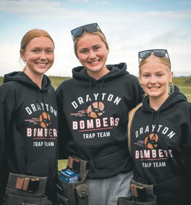 Girl trap team members from left: Peyton Larson, Reegan Aasand, and Nulla Thompson. Photo by Krystal Wilson Photography