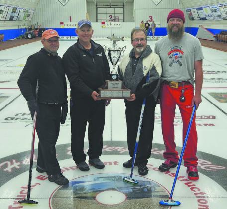 1st Event Winner (L-R) Mark Willmert (Skip), Chris Dolan (Vice), Ross Harvey (2nd), Brian Unbehaun (Lead)