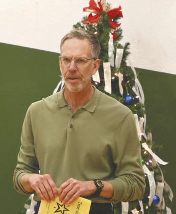 Rob Boll served as the host at the Tree of Lights service. Photo by Lyle Van Camp