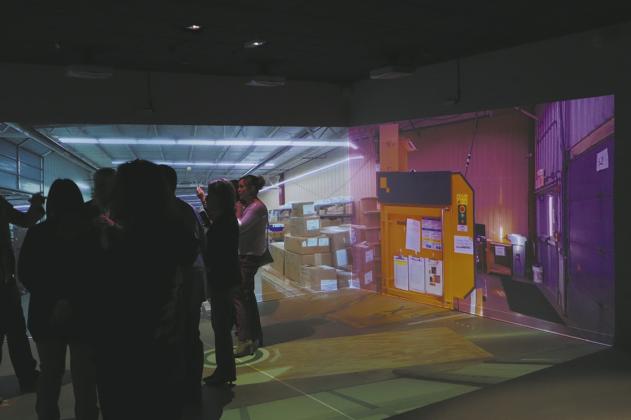 Bismarck State College unveils its new virtual reality room on March 9. The room is part of the XR for VR project, which uses virtual reality to help people with disabilities see what it’s like to work manufacturing jobs. Photo by Mary Steurer/North Dakota Monitor