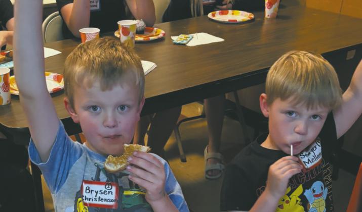 Brysen Christenson and Sawyer Melland are ready to shout “Thanks God!” Submitted photo.