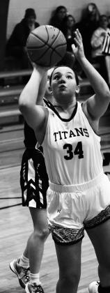 Hailey Berg takes a shot against the Aggies Saturday night. Photo by Mike Steinfeldt.