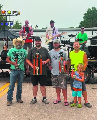 Drayton Rib Cookoff winners. L to R: People’s Choice Juan Navarro Grafton, 1st James Foley Greenbush, MN, 2nd Ron Staskivige Grand Rapids, MN, 3rd John Lunski with his son Elliot Grand Forks. Submitted photo