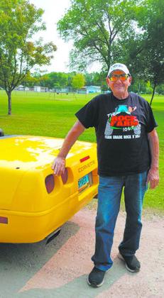 Doug Sapa of Cavalier waiting with his Corvette for the parade to start. Photo by Samantha Johnston