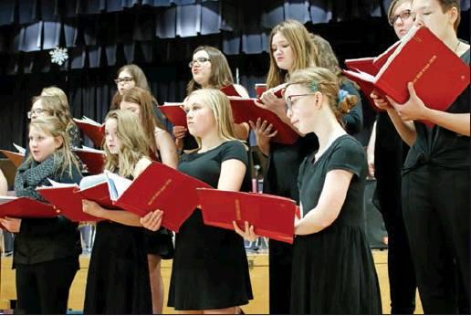 The Jr and Sr High Choir sang several songs during their winter concert held last Thursday night. VNV Photo by Lesa Van Camp