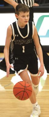 Drew Passa brings the ball up the court at Central Valley. Photo by Lyle Van Camp.