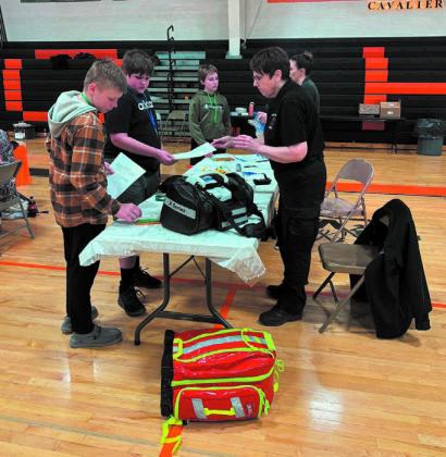 Paramedic Joanne Otto with the Cavalier Ambulance Service had rescue equipment on display. Submitted photo.