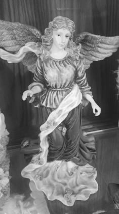 Two of over 50 angels in Staskivige’s collection. Photos by Christine Jensen.