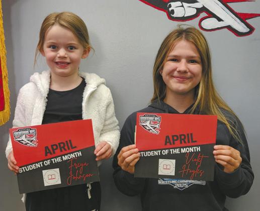 Freya Johnson and Violet Hoyles were named as April’s Students of the Month. Photo by Jamie Rarick