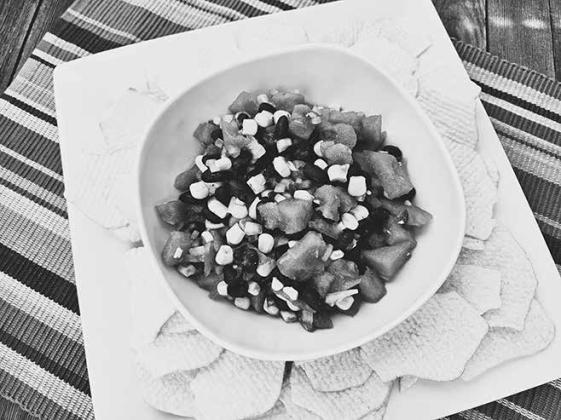 This watermelon, black bean and corn salsa makes a fiber-rich, colorful addition to a picnic menu. (NDSU photo)