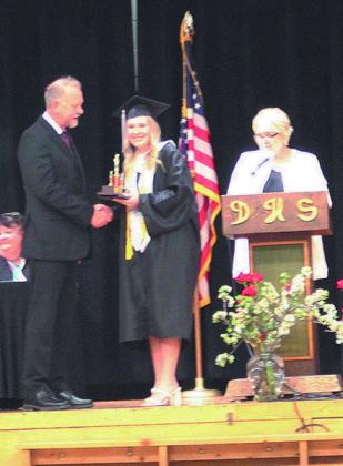 Rylee Maurstad accepted her diploma from Mark Hatloy. Photo by Andrea Johnston