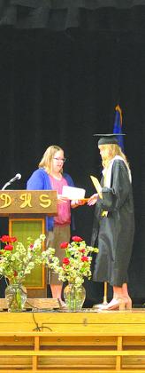 Easton Larson earned the first ever Lyle Van Camp “Love Like Lyle” Memorial Scholarship for $500. Presented by Jamie Rarick. Photo by Andrea Johnston