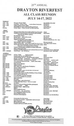 DRAYTON RIVERFEST / Releases Full Schedule of Events