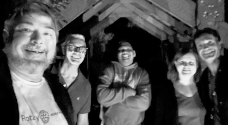 L-R Joe, Bob, Mark, Danielle, and Matt during their late night search for Kiwi.