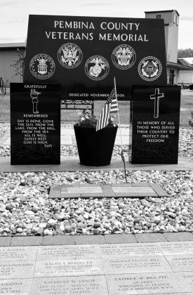 The Pembina County Veterans Memorial honors local veterans dating back to the Civil War. Photo submitted by Pembina County Historical Museum