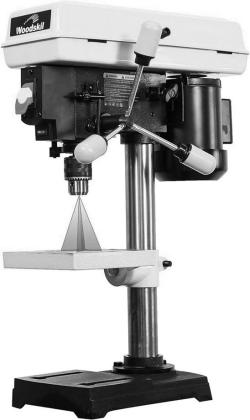 The work table and base of this Woodskil 8-inch bench dress press are all made of cast iron, ensuring steady and accurate drilling. Manufacturer photo