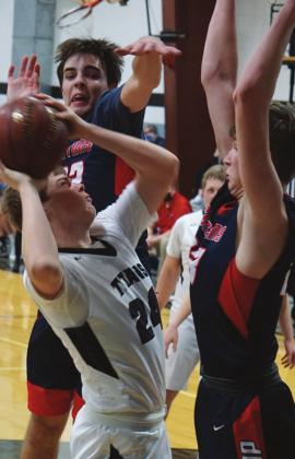 Jayse Larson puts up a shot against FSHP at Edinburg last Saturday. VNV Photo by Lyle Van Camp
