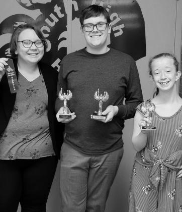 Pictured l to r: Emma Barta, Ian Peterson, and Siobhan Kissee. Photo submitted by Jamie Rarick Drayton Public School