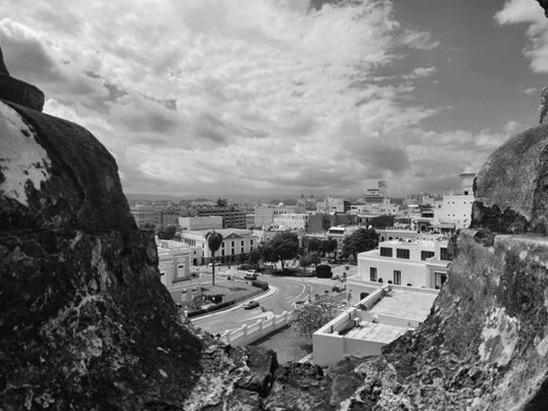 The view of downtown San Juan from a castle, which Spanish colonists began constructing in 1521.