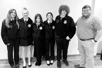 From left to right: Mackenzie Sherrill, Peyton Larsen, Brooklyn Peterson, Mikayla McCoy, Austin Hoselton, and Mr. Riddle. Submitted photo.