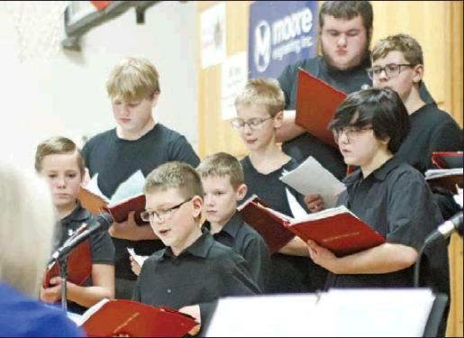 Concert choir performing Christmas to Me featuring Jonathan Knudson as a soloist during the winter concert last week. VNV Photo by Lesa Van Camp