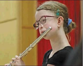 Siobhan Kissee played It Came Upon a Midnight Clear as a flute solo as part of last weeks winter concert. VNV Photo by Lesa Van Camp