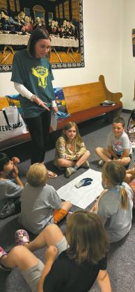 Bekah Schumacher mid lesson during Wild Bible Adventures. Submitted photos.