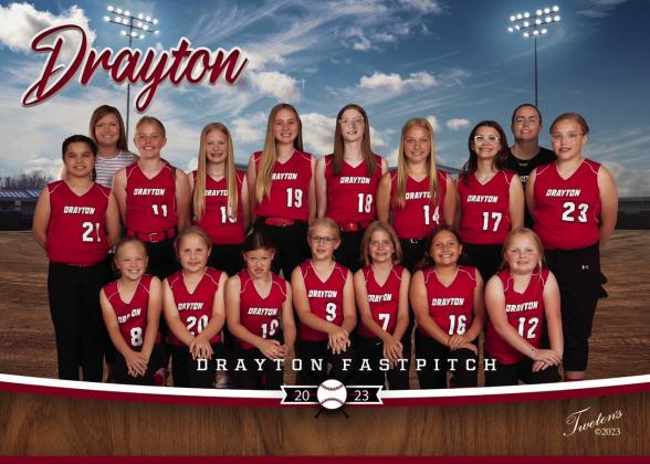 Top row (L-R): Kyla Wallery, Head Coach - Jenny Uggerud, Aleah Shablow, Nulla Thompson - Honorary member, Reegan Aasand, Hailey Uggerud, Reese Fering - Honorary member, Maia Hermanson - Honorary member, Assistant Coach - Angi Aasand, RaeLee Kasprowicz. Bottom (L-R): Evie Hillier, Molly Grundstrom, Brynlee Christenson, Shea Aasand, Ruthie Rarick, Piper Fering, Marissa Grundstrom. Photo by Tweten’s Photography.