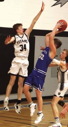 Jack Langerud goes up to block a Hatton-Northwood shot.