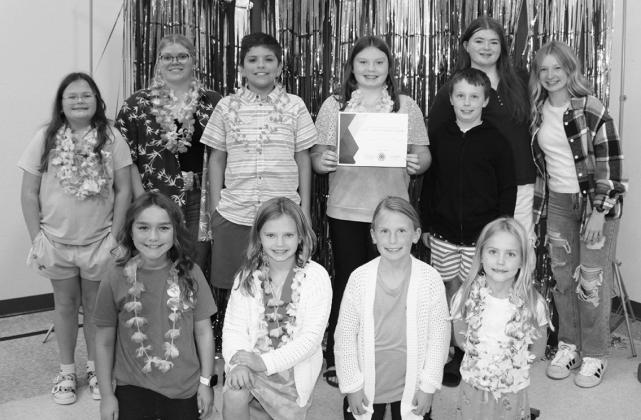 Top Livestock Club – Tongue River Braves – front row (L-R) Aiden Lawonn, Jade Ramsey, Maggie Vaughn, Hope Vaughn; back row: Aubrey Steele, Madalynn Steele, Cole Furstenau, Nora Ramsey, Weston Vaughn, Mylee Gapp, and Emersen Helgoe