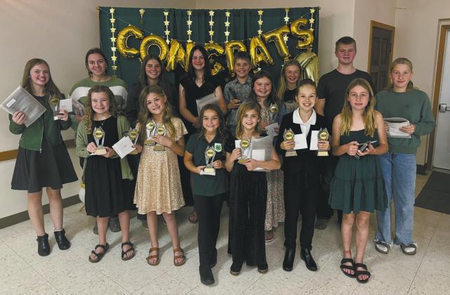 Static Fair Award winners. Back: Aubrey Ratliff, Christine O’Toole, Anja Schluchter, Caroline Stegman, Cain Furstenau, Emersen Helgoe, Chaz Halverson, Mia Seng; Front: Adlee Hay, Mallory Latozke, Aiden Lawonn, Sadie Kennedy, Nora Ramsay, Amelia Ratliff, Kiera Seng. Submitted photo
