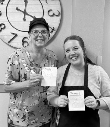 Winner of the side dish category, Nancy Belanus and the winner of the dessert category, Kelsey Buechler. Submitted photo.