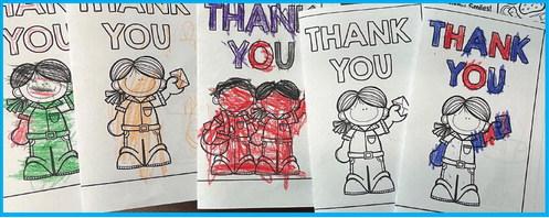 These thank you letters were decorated and delivered by preschool students to postal workers in Drayton to show appreciation. Plus, the students got a tour of the post office!