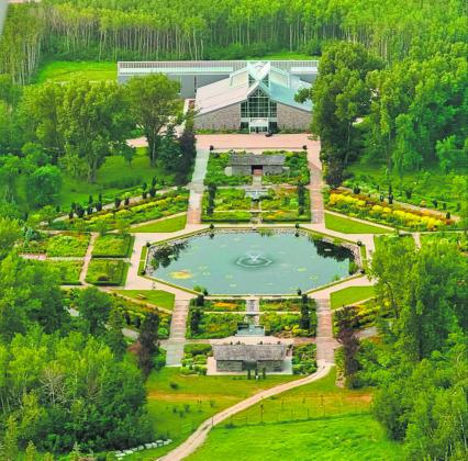 Nestled in the Turtle Mountains is a garden. A celebration of peace, a living monument to the ideals of friendship and cooperation among nations. Acres of uninterrupted prairie, forest and radiant floral gardens defined by nature, not borders. The International Peace Garden is a non-profit organization committed to advocating for peace. Photo courtesy of the International Peace Garden.