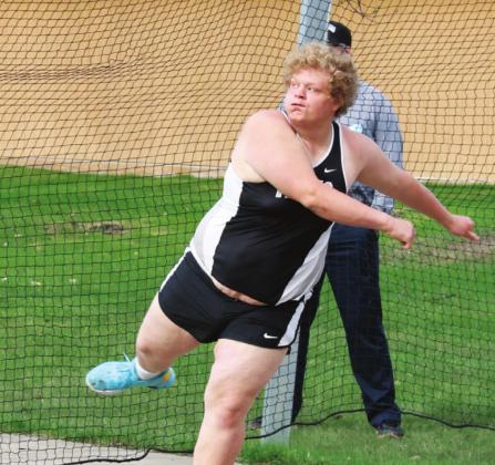 Bryce Wimpfheimer throwing the discus Monday May 23rd in Grand Forks at the Last Chance track meet. VNV photo by Lyle Van Camp